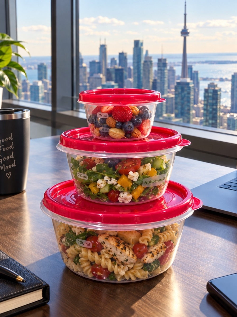 Rubbermaid Red Round Food Storage Container Set - 3 Piece